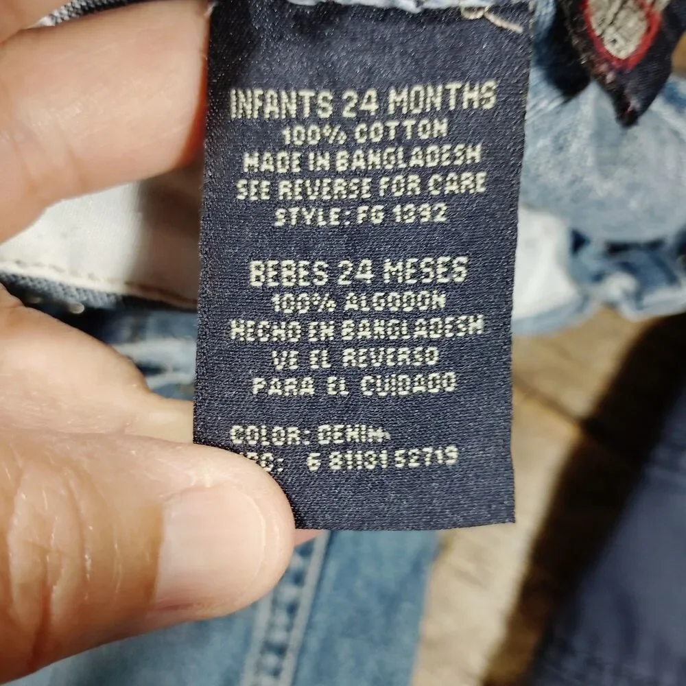Osh Kosh BGosh Bib Flannel Lined Overalls 24M Blue Faded Glory Lot Carpenter